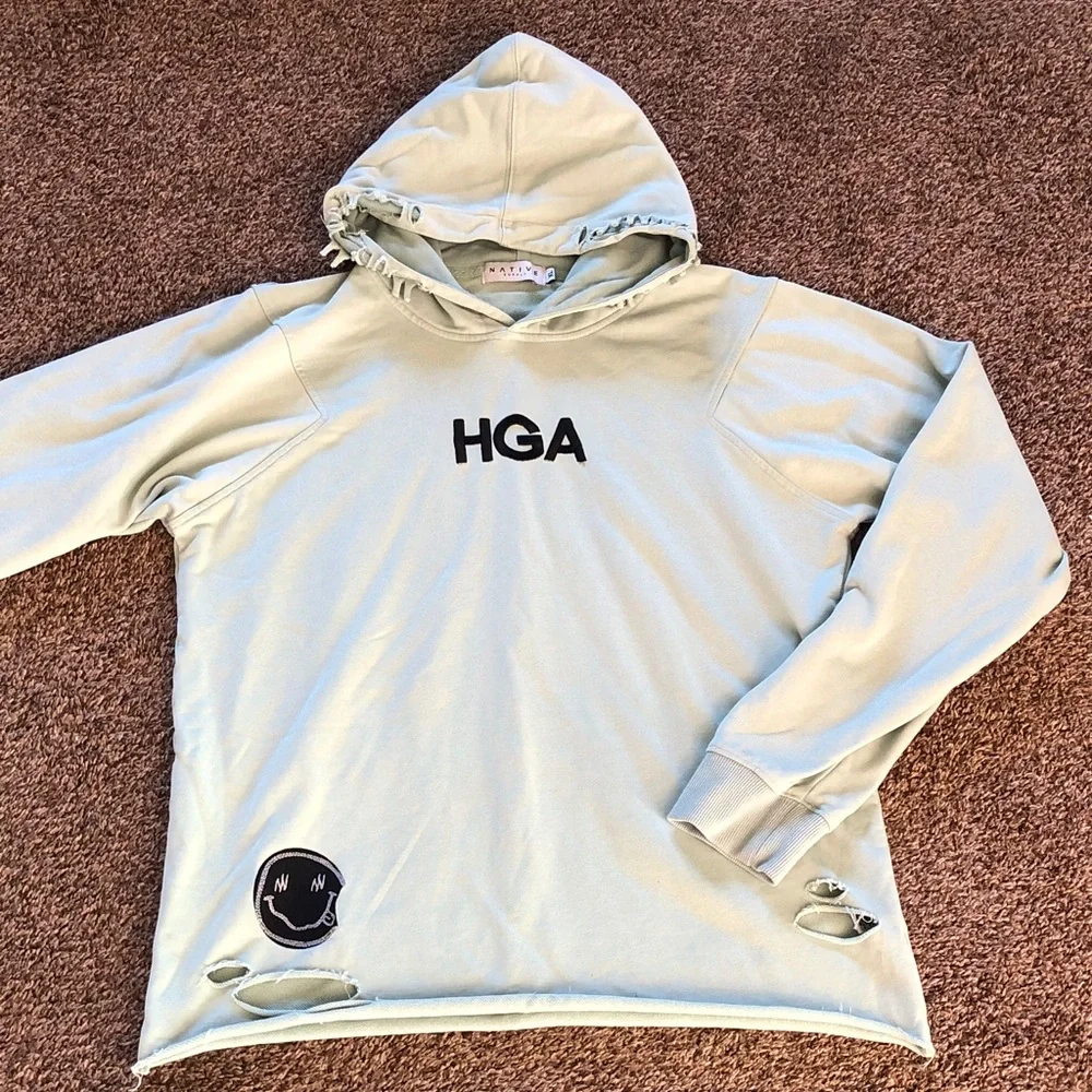 Men's Light Sage Green Hooded Sweatshirt